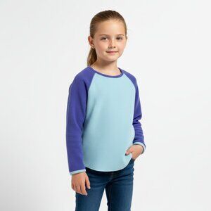 L.L. Bean Girls Fleece Raglan Pullover - Size M 5-6